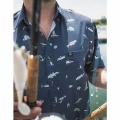 Badfish Cuttyhunk Short Sleeve Button Up Shirt -Karl’s Baits Shop cuttyhunk lifestyle 4