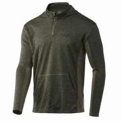 HUK Icon X Coldfront Hoodie -Karl’s Baits Shop huk heathermoss iconxcoldfronthoodie front 51 10 huk 10008h