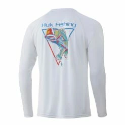 HUK Big Mouth Pursuit Long Sleeve Shirt -Karl’s Baits Shop huk white bigmouthpursuitls back 51 10 huk 10000w2x