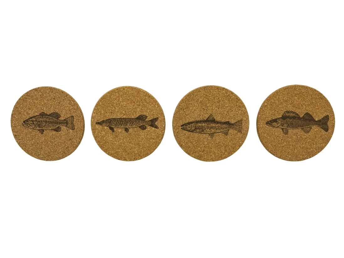 Magic Pine Outfitters Freshwater Fish Series Coasters - 4pack 3 Magic Pine Outfitters Freshwater Fish Series Coasters - 4pack