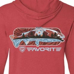 Favorite Fishing Simmer Tri-Blend Hoodie -Karl’s Baits Shop simmer trout rd hthr bk detail