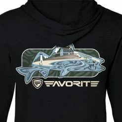 Favorite Fishing Simmer Tri-Blend Hoodie -Karl’s Baits Shop simmer walley blk bk detail