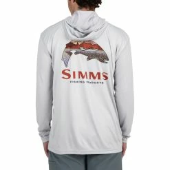 Simms Tech Hoody -Karl’s Baits Shop simms flamesterling troutlogo techhoody backmodelhooddown 51 10 sim 10013t